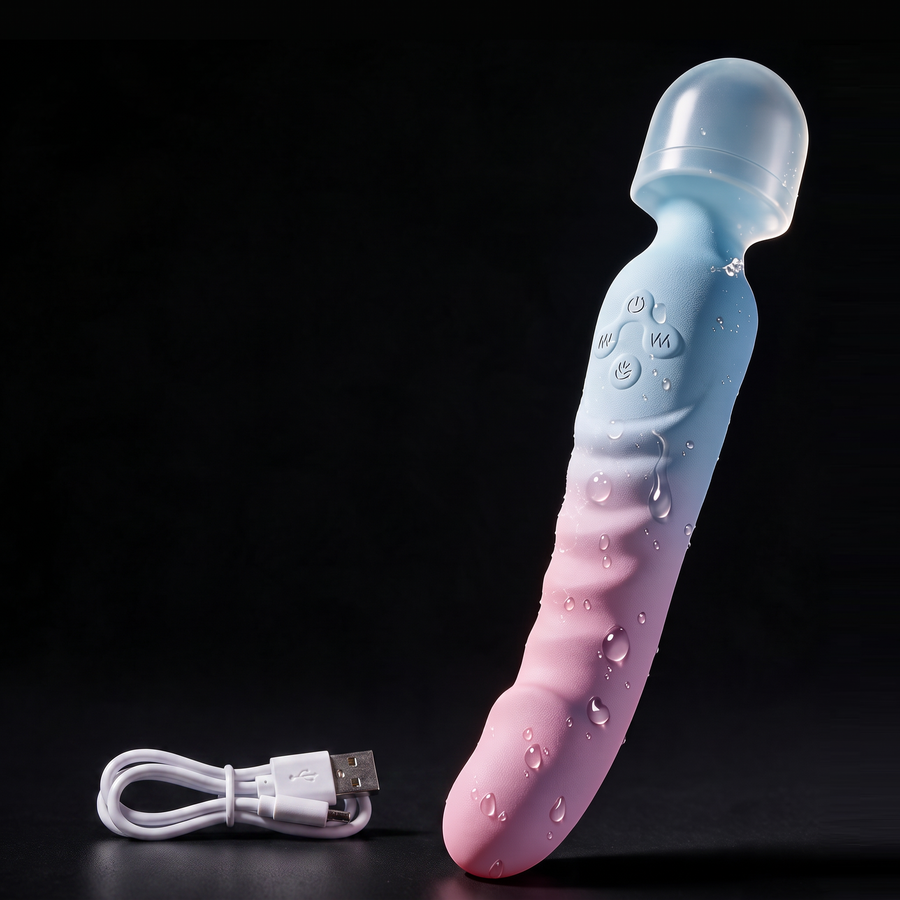 Hot Date met de magnetische USB-oplaadkabel, natte druppels op zwart