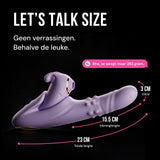 Let's talk size: 23 cm totale lengte, 15,5 cm inbrenglengte, 3 cm dikte