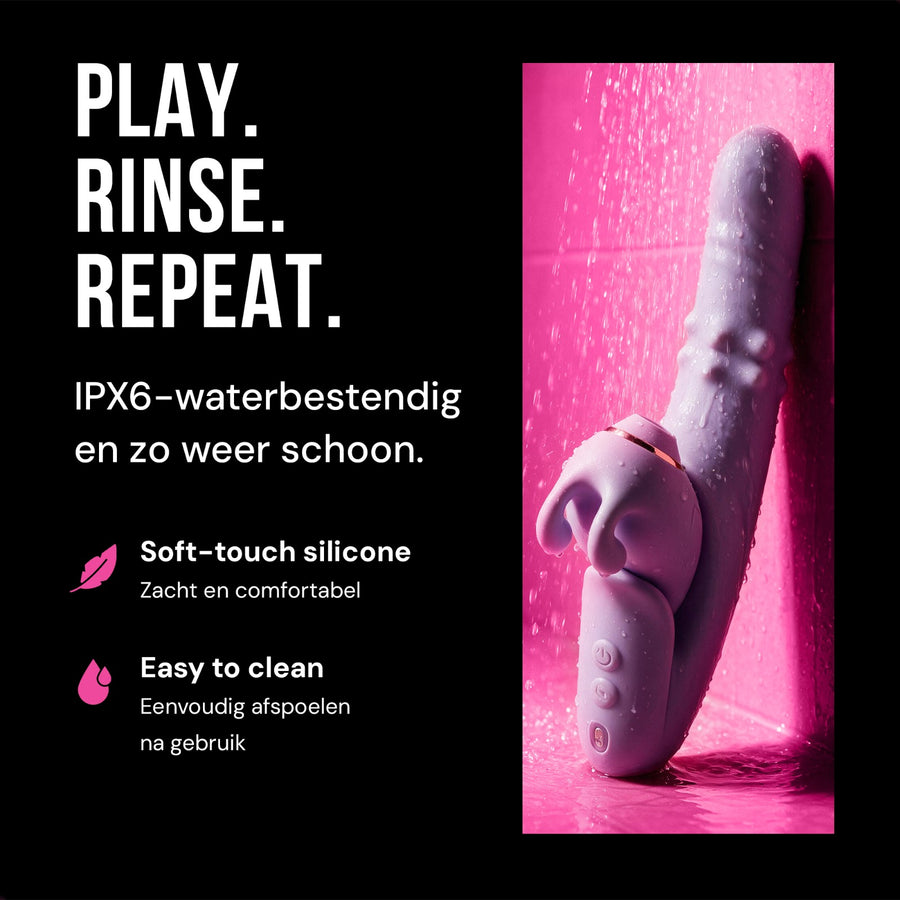 Play rinse repeat: IPX6-waterbestendig en makkelijk schoon te maken