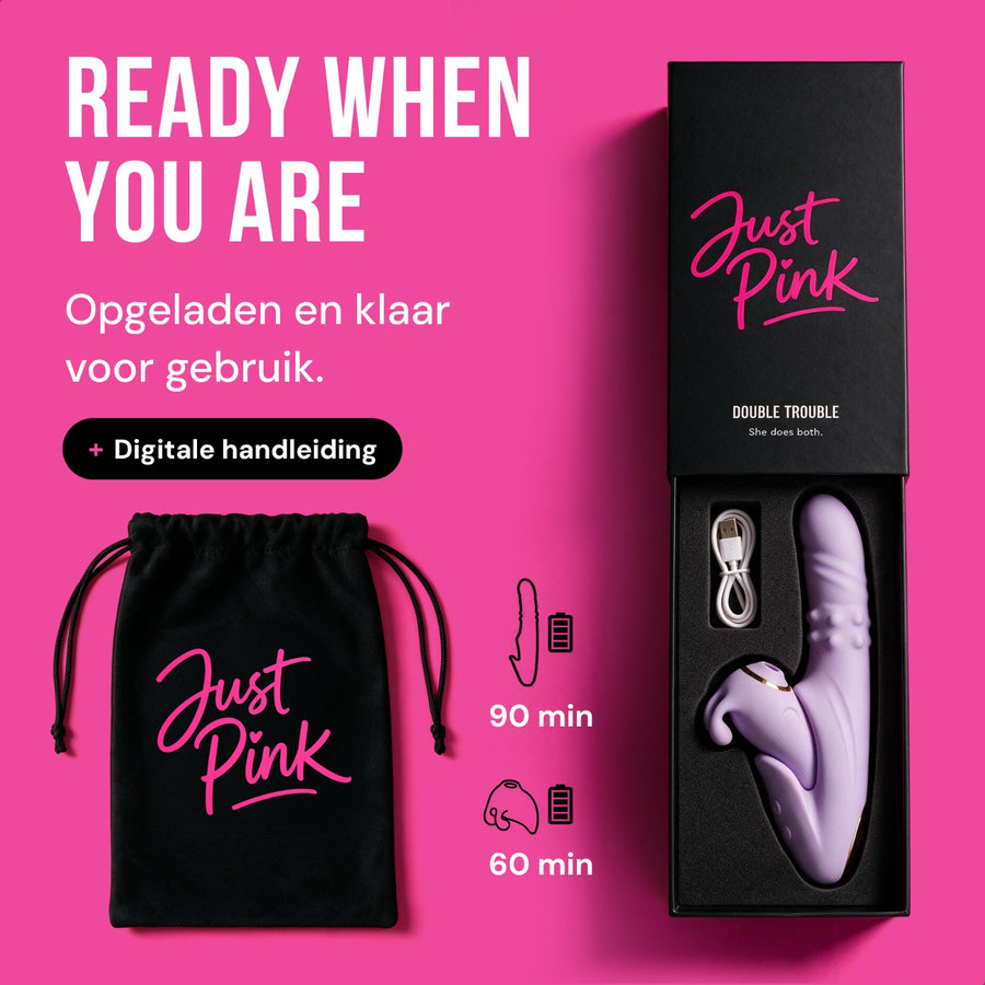 Ready when you are: opgeladen geleverd, met opbergtasje en digitale handleiding