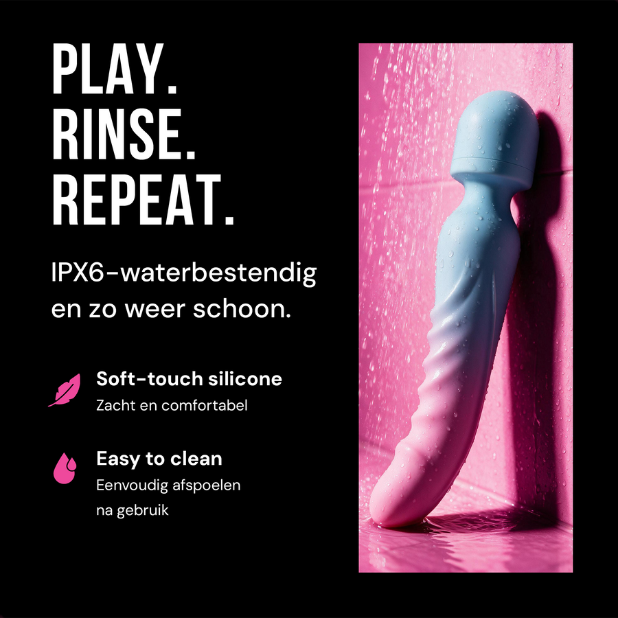 Play rinse repeat: IPX6-waterbestendig en makkelijk schoon te maken
